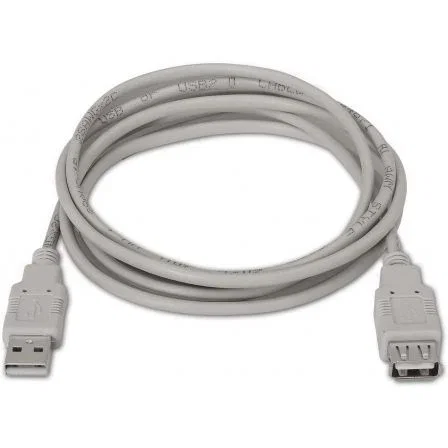 Aisens Cable de extensión USB 2.0 Tipo A Macho a Hembra 1,8m Beige